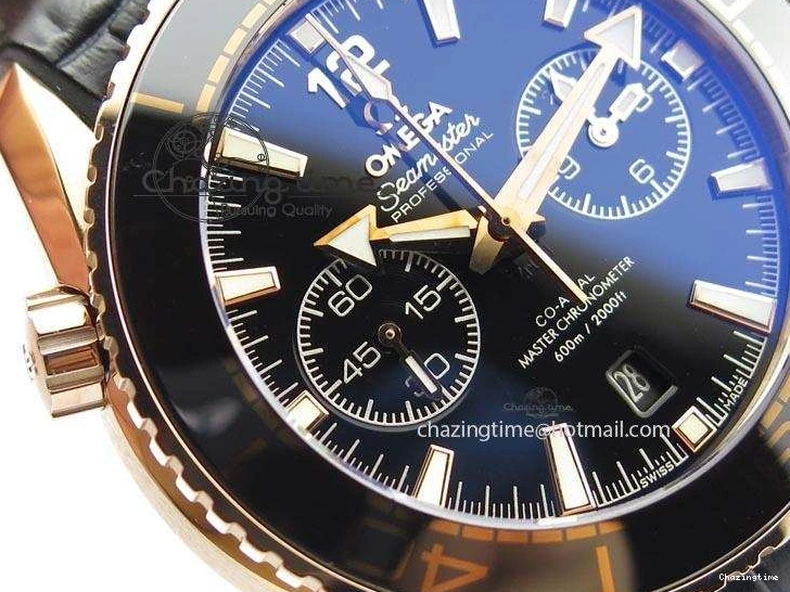 0326 Breathable Seamaster Professional Chrono RG Black Ceramic Black Dial On Black Gummy Strap A 8214